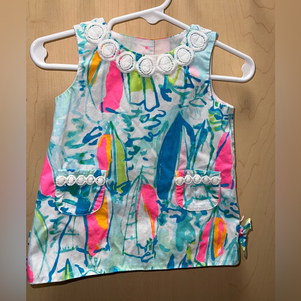 Lilly Pulitzer Baby 2 piece set with Pink and Blue Accents 3-6 Month